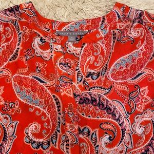 Red orange, paisley print tunic